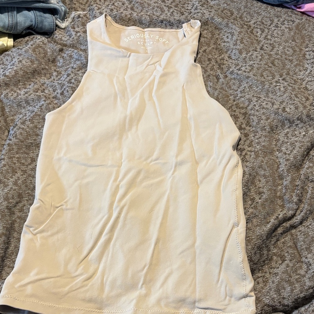 Aeropostale Sculpting Soft Cream Tank Top
